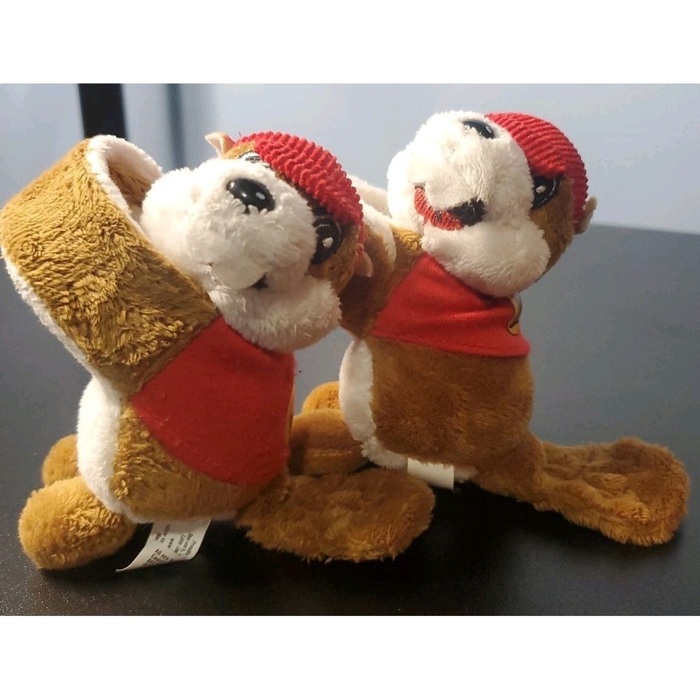 4" Buc-ee's Bucees Beaver Plush Slap Bracelet Lot Of 2